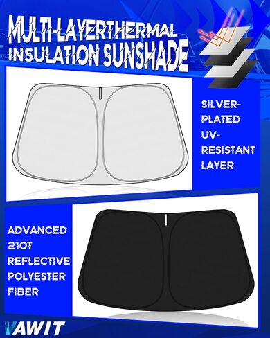 Car Windshield Sun Shade Compatible with GMC Canyon 2023-2025 Accessories, Foldable Window Sunshade Block UV Rays and Sun Heat in Saudi Arabia