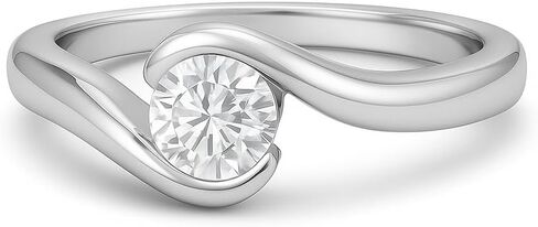 MOONEYE Moissanite Rings for Women, E Color VVS1 Clarity Lab Created Diamond Ring 18K White Gold Plated 925 Sterling Silver Engagement, Wedding Ring|Graduation Gift in Saudi Arabia