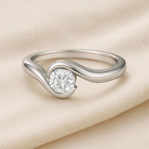 MOONEYE Moissanite Rings for Women, E Color VVS1 Clarity Lab Created Diamond Ring 18K White Gold Plated 925 Sterling Silver Engagement, Wedding Ring|Graduation Gift in Saudi Arabia