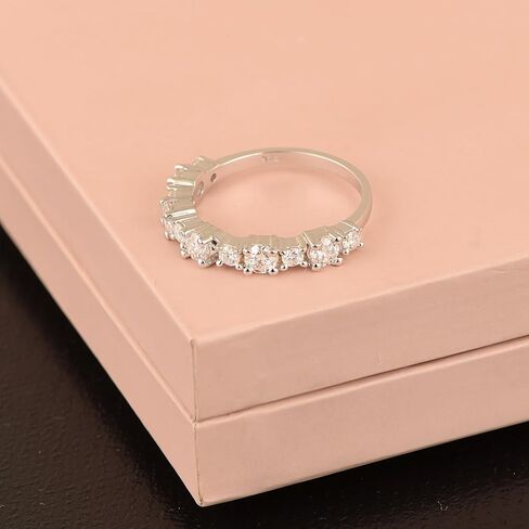 MOONEYE Moissanite Rings for Women, E Color VVS1 Clarity Lab Created Diamond Ring 18K White Gold Plated 925 Sterling Silver Engagement, Wedding Ring|Graduation Gift in Saudi Arabia