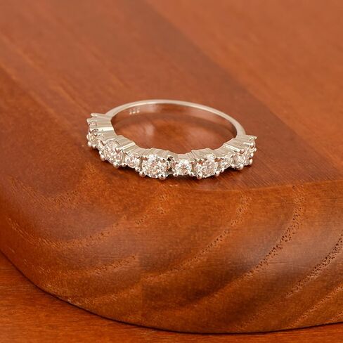 MOONEYE Moissanite Rings for Women, E Color VVS1 Clarity Lab Created Diamond Ring 18K White Gold Plated 925 Sterling Silver Engagement, Wedding Ring|Graduation Gift in Saudi Arabia