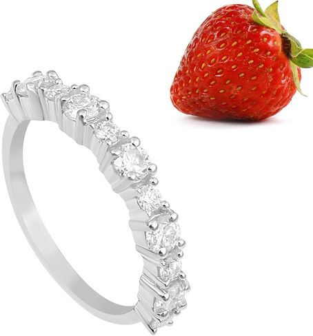 MOONEYE Moissanite Rings for Women, E Color VVS1 Clarity Lab Created Diamond Ring 18K White Gold Plated 925 Sterling Silver Engagement, Wedding Ring|Graduation Gift in Saudi Arabia