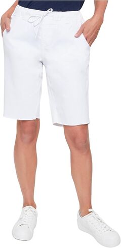 Royalty For Me Womens Women's Elastic Waist Bermuda with Fray Hem in Saudi Arabia