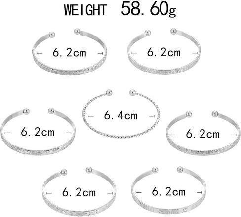 7Pcs Gold Bangle Bracelets for Women 14k Gold Plated Stackable Cuff Bracelet Set Simple Trendy Opening Cuff Bangle Bracelets Bracelet Minimalist Layering Jewelry Gift Set in Saudi Arabia