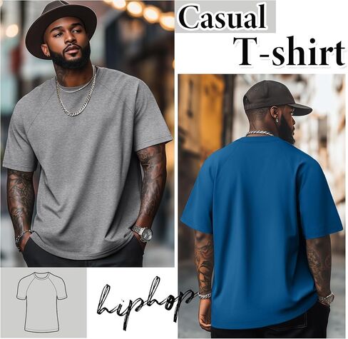 4 Pack Men's Big & Tall Short Sleeve Tees, Crew Neck Cotton Blend Shirts Moisture Wicking Gym Casual Tops Multipack in Saudi Arabia