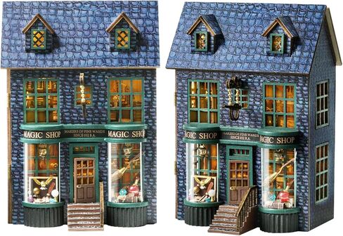 Spilay Dollhouse DIY Miniature Wooden Furniture Kit,Mini Handmade Doll House with LED,1:24 Scale Creative Woodcrafts Gift for Adult Friend in Saudi Arabia