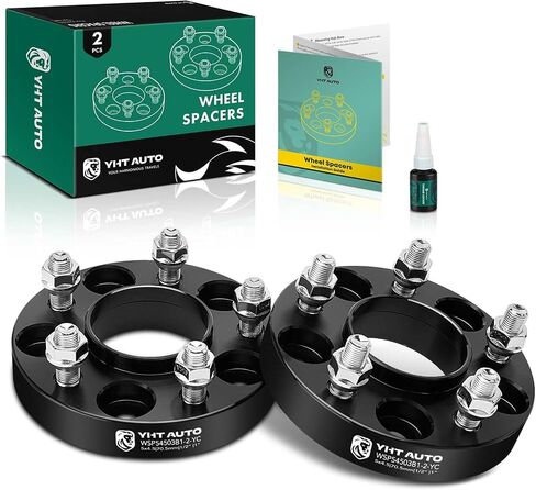 YHTAUTO 5x4.5 Hub Centric Wheel Spacers 1.25 Inch Fit Explorer, Edge, Mustang, Ranger, Aviator, Town Car, B2500, B3000, B4000, Mountaineer, 5 Lug 5x114.3mm Tire Spacers 1/2"-20 Studs, 70.5mm Hub Bore in Saudi Arabia