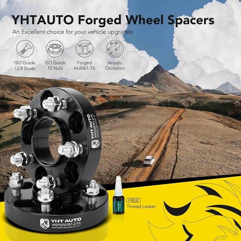 YHTAUTO 5x4.5 Hub Centric Wheel Spacers 1.25 Inch Fit Explorer, Edge, Mustang, Ranger, Aviator, Town Car, B2500, B3000, B4000, Mountaineer, 5 Lug 5x114.3mm Tire Spacers 1/2"-20 Studs, 70.5mm Hub Bore in Saudi Arabia