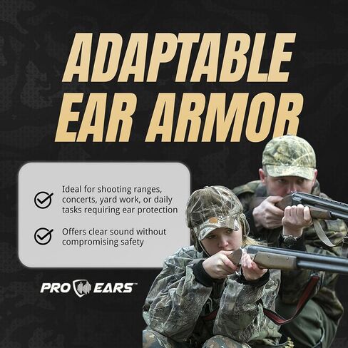 Pro Ears Audiomorphic Earplugs, Shooting Ear Protection, Noise Canceling Earbuds, Hearing Protection, Carrying Case Included, Black (Small) in Saudi Arabia