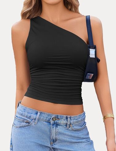Avidlove Womens One Shoulder Top Summer Going Out Crop Tank Tops Y2K Tops Fashion Cami Outfit Cute Tops in Saudi Arabia