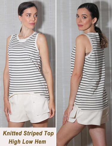 Zeagoo Womensless Tops Tops Summer Tank Top 2025 Crew Neck عرضة فضفاضة فضفاضة قمصان الربيع بلوزات الشاطئ in Kuwait