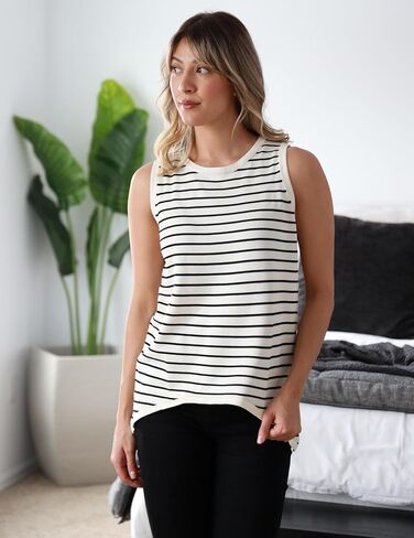 Zeagoo Womensless Tops Tops Summer Tank Top 2025 Crew Neck عرضة فضفاضة فضفاضة قمصان الربيع بلوزات الشاطئ in Kuwait