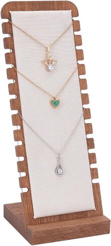 UNICRAFTALE Wooden Necklace Holder Stand Rectangle Necklace Organizer Holder White L Shaped Pendant Jewely Display Storage Necklace Chains Display Stands for Multiple Necklaces 3.94x3.82x10.39 Inch in Saudi Arabia