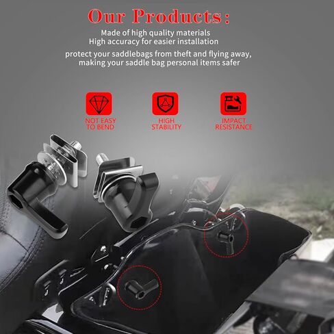 Saddlebag Lever Lock Fastener Bolt Nut Mounting Security Hardware Theft Deterrent System Twist Block Compatible with Touring Road Street Glide Ultra Electra Road King Softail in Saudi Arabia