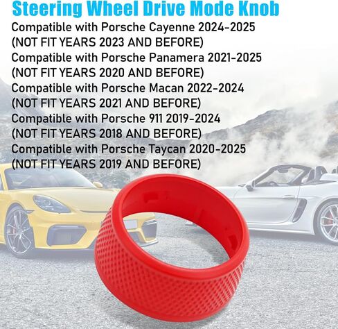 يتوافق Jaronx مع مقبض Mode Mode Porsche Teadering Wheel ، غطاء Diad Dial Diving متوافق مع Cayenne 2024-2025 ، Panamera 2021-2025 ، Macan 2022-2024،911 2019-2024 ، Taycan 2020-2025 (Sporty Red) in Kuwait