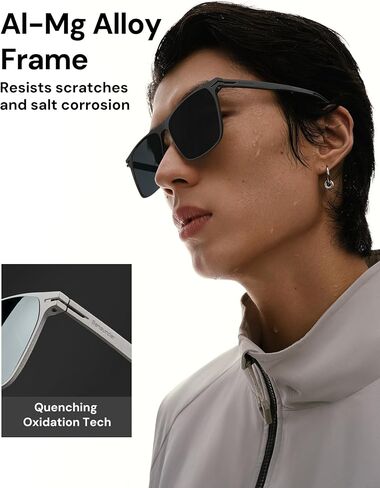 BENEUNDER Polarized Aviator Sunglasses for Mens - Trendy Alloy Frame, UV400 Folding Driving Shades for Fishing Hiking Travel in Saudi Arabia