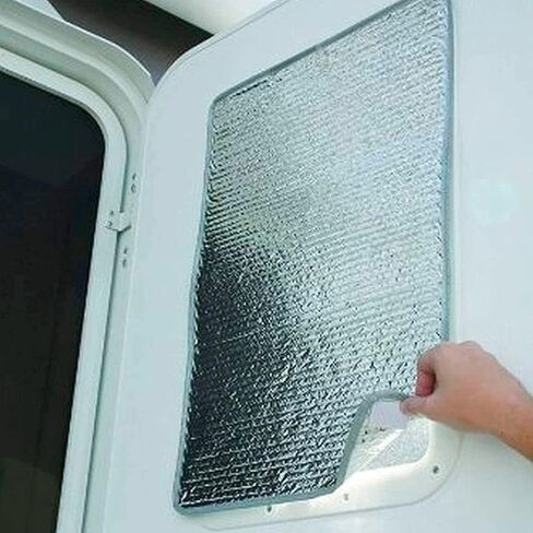 غطاء نافذة الباب RV ، غطاء نافذة باب "× 25 بوصة" ، غطاء نافذة باب سيارة مزدوج طبقات ، يمنع الضوء ، والحرارة وأشعة UV لنوافذ العربة RV (أسود) in Kuwait