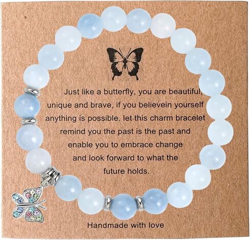 Gemstone Butterfly Handmade Bracelet, Teen Girl Gifts, Stuff for Teen Girls, Sweet 16 Gifts for Girls, Gift for Girl Women Family Friends Christmas in Kuwait