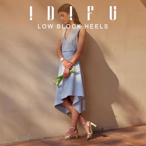 IDIFU IN3 Strappy Heels for Women Low Short Block Chunky Heeled Sandals Square Open Toe Cross Toe Straps Wedding Prom Graduation Dress Shoes Comfortable Cute Trendy Casual Ankle Strap Heels in Saudi Arabia
