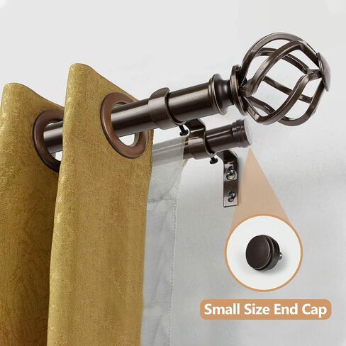 KAMANINA Bronze Replacement Finials for 3/4 or 5/8 Inch Curtain Rods, Modern Drapery Rod Finials with M6 Standard Screws, End Cap Style,2 Pack in Kuwait