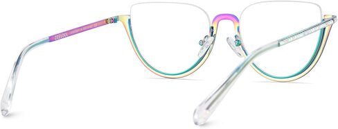 Zeelool Half Frame Cat Eye Glasses With Shiny Diamonds Sparkle ZJGM219641 in Saudi Arabia
