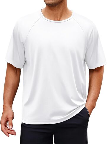 NIASHOT Mens Athletic Short Sleeve T-Shirts Lightweight Moisture Wicking Running Workout Gym Tops in Saudi Arabia