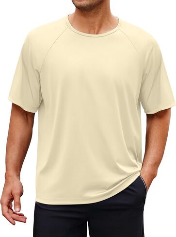 NIASHOT Mens Athletic Short Sleeve T-Shirts Lightweight Moisture Wicking Running Workout Gym Tops in Saudi Arabia