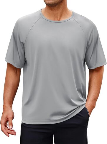NIASHOT Mens Athletic Short Sleeve T-Shirts Lightweight Moisture Wicking Running Workout Gym Tops in Saudi Arabia
