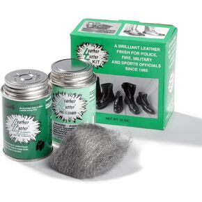 1 Set of Hi Gloss Patent Leather Finish Black Military Shoe Shine
