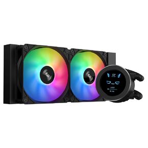 SAMA SM240 Black Adjustable Liquid Cooler LCD Display Screen with 2x120mm Addressable ARGB PWM Silent Fan 240mm AIO Radiator