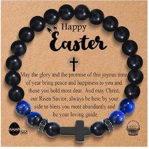 Easter Stocking Stuffers for Teen Boys Gifts Cross Bracelet Christian Gifts Religious Gifts for Son, Grandson, Cousin, Brother