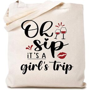 Girls Weekend Canvas Tote Bags for Women Girls Trip Shoulder Bag for Trip Reusable Bag for Summer Vacation