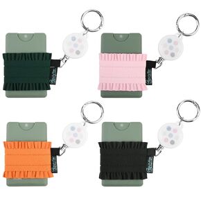 Beautyflier Pack of 4 Elastic Sleeve for Noshinku Pocket Hand Sanitizer 67oz, Colorful Holder Sleeve for Touchland Power Mist Hand Sanitizer Spray, with Keychain, Great for Travel (Style A)