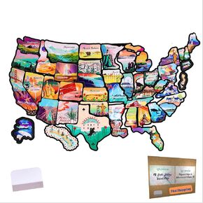 ACIMONE RV State Travel USA Map Sticker, 11 ⅘“ x 15 ¾" Visited States Sticker Decals for Outdoors & Indoors- Road Trip America Map of United States - Waterproof, Fade-Resistant, for Door or Wall