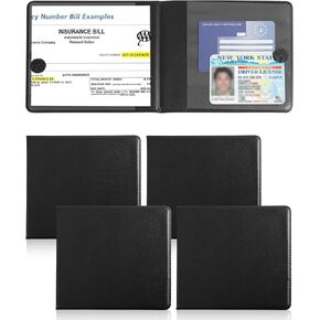 Car Registration and Insurance Holder,Registration and Insurance Card Holder,Car Accessories Auto Registration Holder,Auto Document Holders for Insurance Card,Driver License (Black, 2PCS)