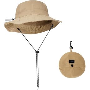 Waterproof Packable Bucket Hat for Men Women Rain Bucket Hats with Strap
