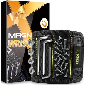 Fathers Day Dad Gifts from Wife Daughter Son,KUSONKEY Stocking Stuffers for Men,Magnetic Wristband Tool Gift for Him,Wrist Magnetic Screw Holder with Strong Magnets for Holding Screws