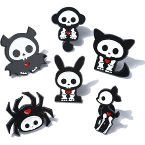 Ipotkitt 6 Pcs 6 Styles Ghost with Black Cat Enamel Brooches Halloween Theme Metal Animal Lapel Pins Horror Cartoon Pins for Jacket Backpack Hat Clothes Decor in Kuwait