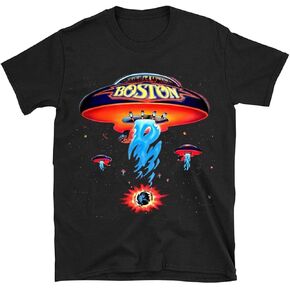 Tshirt Poster Shirt Spaceship Rock Band T Shirts for Men Black,S-3XL