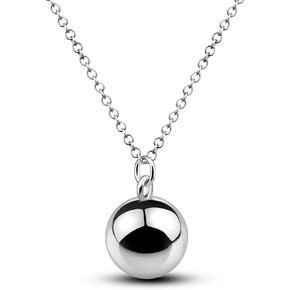 Fashion Silver Harmony Ball Necklace Brilliant Chime Bola 20MM Pendant Choker 18" 20" 22" Beads Chain O-Chain Women Jewelry Gifts For Pet Cats & Dogs