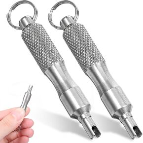 2 PCS Valve Core Tool Tool Cheinchain ، صمام الإطارات المصنوع من الفولاذ المقاوم للصدأ صمامات الجذعية الصمامات المحمولة الفك السفلي وأدوات الإصلاح لإصلاح الدراجات النارية للدراجات التثبيت التثبيت