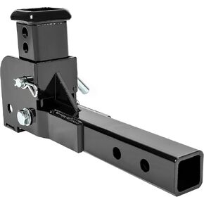HECASA 2-in Receiver Hitch Adapter Folding Compatible with 2 Inch Trailer Hitches Wheelchair Cargo Carrier Extension Shank Mount 500lbs Black Powder Coated