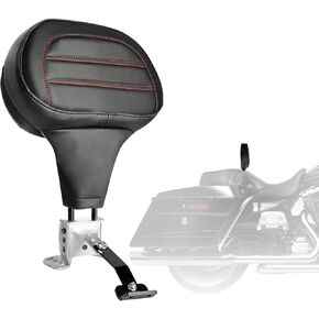 Driver Backrest Adjustable Plug in Rider Backrest Pad Fits for Harley Street Glide Ultra Limited FLHTK FLHTKL CVO Limited FLHTKSE Street Glide FLHX 2009-2025, Black
