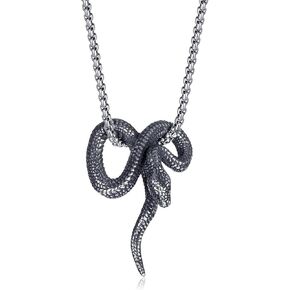 YWMAN Gothic Snake Pendent Necklace - Stainless Steel Y-shaped Necklace Animal Serpent Necklace for Women Jewelry