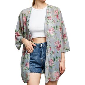 Cardigans من Cardigans Argstar Women's Cardigans غير الرسمية قمم الصيف التستر على ارتداء منتجع الطباعة الأزهار المفتوحة