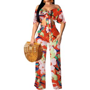 Women Sexy Swimsuit And Cover Up Set Wide Leg Jumpsuit Spaghetti Strap Top Long Pants Summer Beach Sets