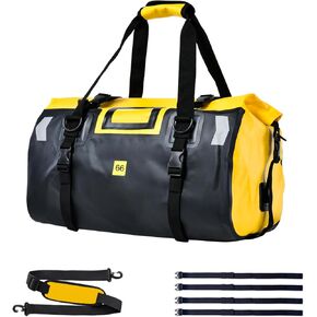 Waterproof Duffel Bag，Roll-Top Heavy Duty Dry Duffle Bag，Motorcycle Dry Bag，with Quick-fixed Straps，with Large Storage Space, Perfect for Traveling, Camping, Kayaking, Fishing & Canoeing (yellow, 40L)