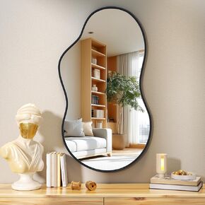 Hasipu Irregular Wall Mirror - 20"x35" Black Irregular Abstract Mirror for Wall Asymmetrical Wall Mirrors Decorative Modern Mirror for Living Room Bathroom,Bedroom,Hallway