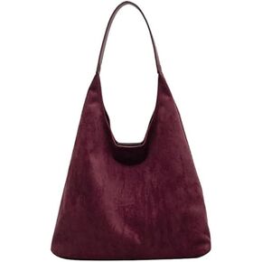 Suede Hobo Bag for Women - Brown Retro Slouchy Purse - 2025 Upgrade New Fall Collection