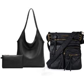 Montana West Hobo Bag with Crossbody Purse for Women Black